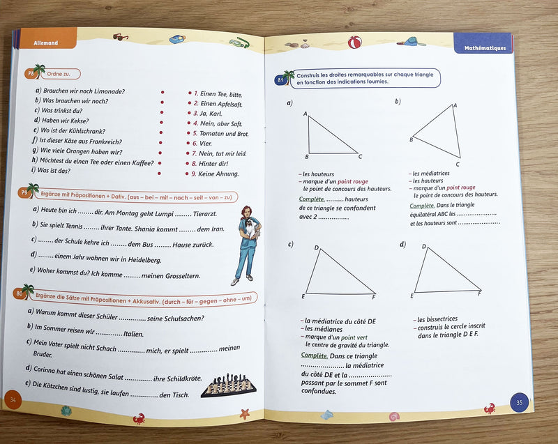 8ème HarmoS - Je progresse en vacances - Maths, français, allemand et anglais Cahiers de vacances OLF   