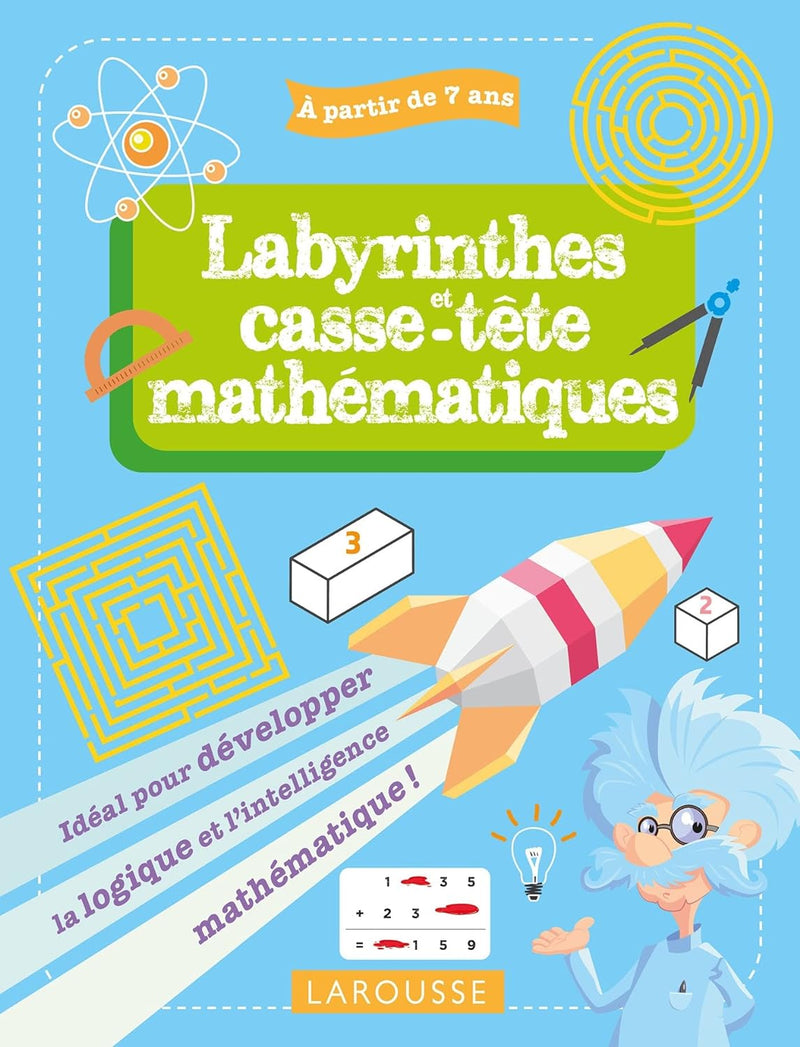Cahier de jeux: labyrinthes et casse-tête mathématiques - Enfants 7-9 ans - 3-5P Cahiers de jeux La family shop   