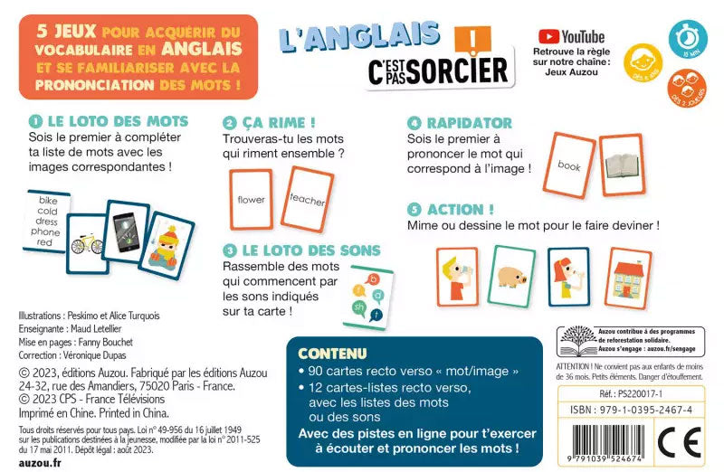 L'anglais c'est pas sorcier - Jeu éducatif anglais Jeux & loisirs créatifs La family shop   