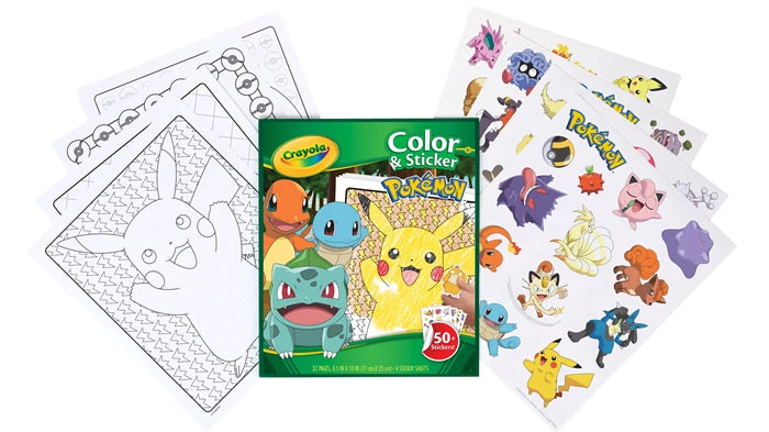 Livre de coloriage et d'autocollants Pokémon - dès 3 ans Carletto