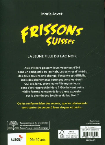 La jeune fille du lac noir - Polar pour ados - Frissons suisses - Dès 10 ans Livres La family shop   