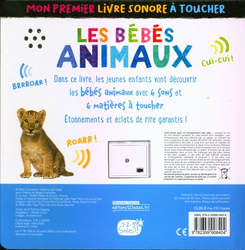 Les bébés animaux - livre sonore dès 12 mois Livres OLF   