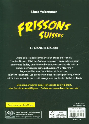 Le manoir maudit - Polar pour ados - Frissons suisses - Dès 10 ans Livres La family shop   