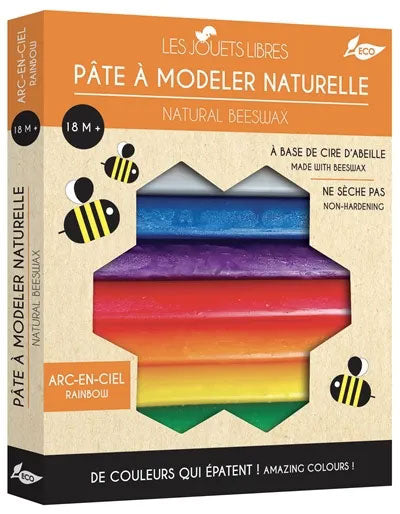 Pâte à modeler naturelle Couleur Arc-en-ciel : à base de cire d'abeille Jeux & loisirs créatifs OLF   