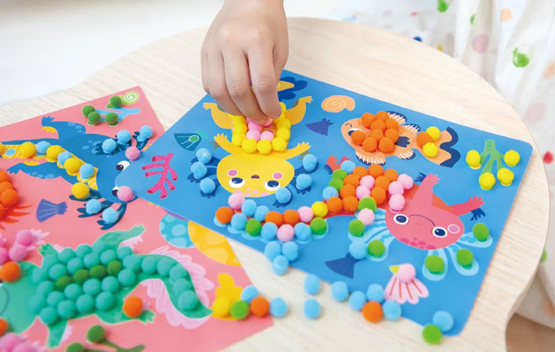 POM POM Art pompom et axolotl- dès 3 ans