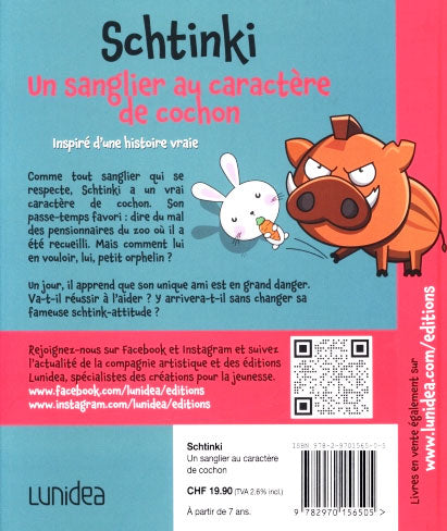 Schtinki - Un sangler au caractère de cochon ! Dès 5 ans Livres La family shop   