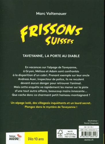 Taveyanne, la porte au diable - Polar pour ados - Frissons suisses - Dès 10 ans Livres La family shop   