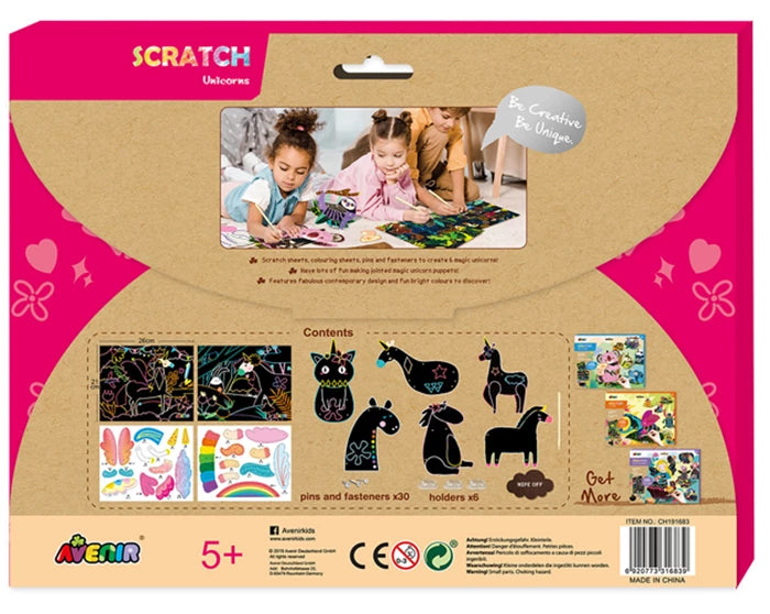 Cartes à gratter. Coffret licornes Jeux & loisirs créatifs Carletto