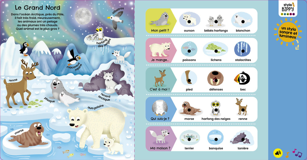 Les animaux avec Bippy, mon stylo interactif - Livre sonore Livres La family shop