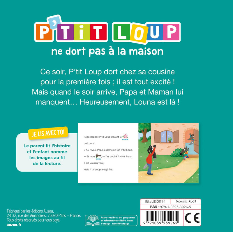 Je lis avec toi - P'tit Loup ne dort pas à la maison - lecture à 2 voix Livres OLF   