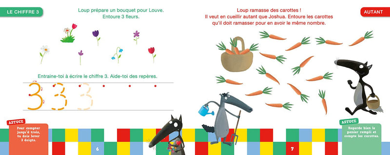 Mes premiers chiffres avec Loup - livre-ardoise Appuis scolaires, Cahiers de jeux OLF   