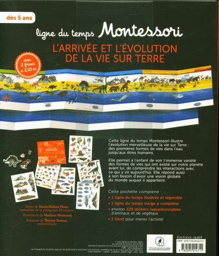 Ma ligne du temps Montessori de l'arrivée de la vie sur Terre- Nouvelle édition Montessori & Steiner La family shop