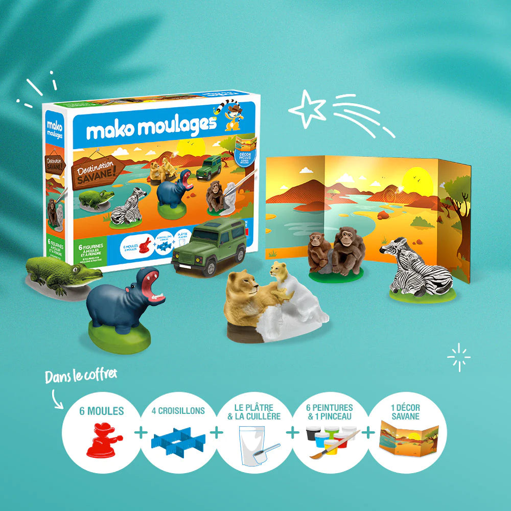 MAKO KIT 3 MOULES DESTINATION SAVANE - 5 moules Jeux & loisirs créatifs Swissgames   