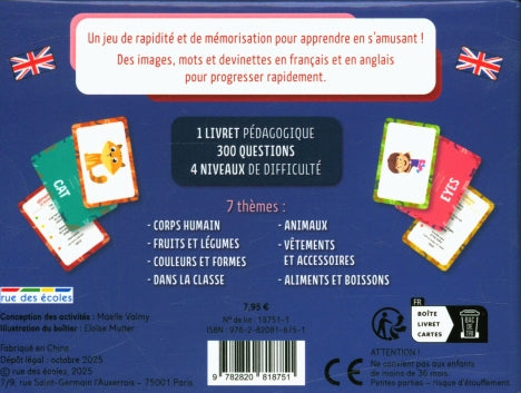 Anglais - Mes cartes à jouer - Jeu éducatif anglais
