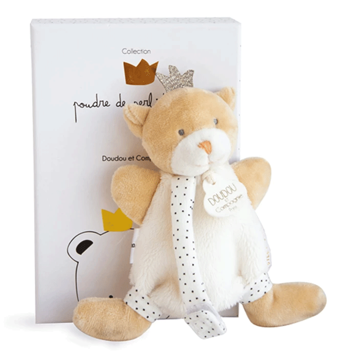 Ours Petit Roi avec attache lolette - Cadeau de naissance