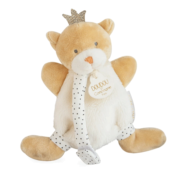 Ours Petit Roi avec attache lolette - Cadeau de naissance