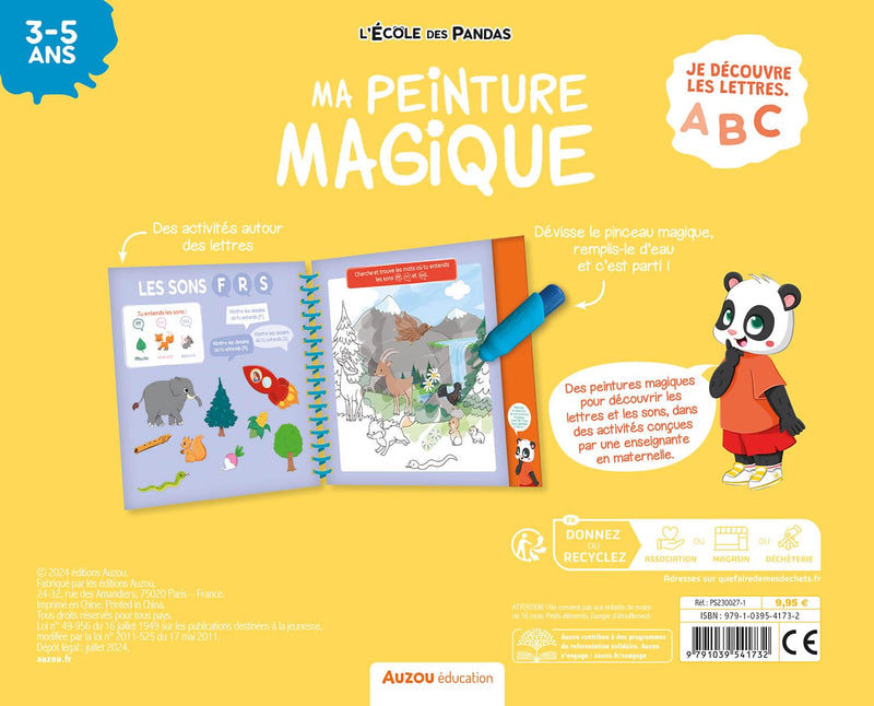 Ma peinture magique - Je découvre les lettres - L'école des Pandas Appuis scolaires, Cahiers de jeux OLF   