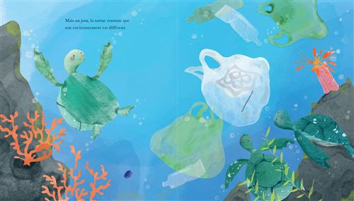 La petite tortue dans l'océan