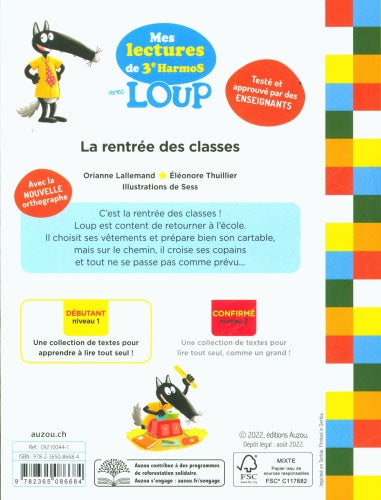 Loup en 3ème harmos N1: La rentrée des classes Livres La family shop   