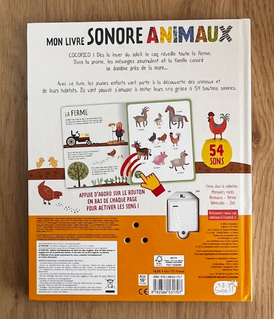 Mon livre sonore Animaux - 54 sons Jeux & loisirs créatifs OLF   