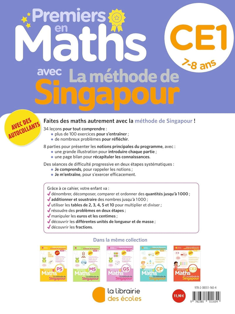 Maths. Exercices avec méthode de Singapour - 7-8 ans / 4ème harmos Montessori & Steiner Servidis