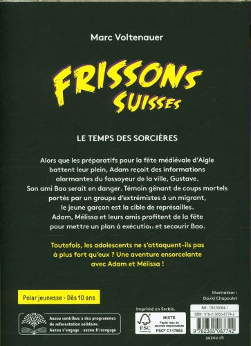 Le temps des sorcières - Polar pour ados - Frissons suisses - Dès 10 ans Livres La family shop   