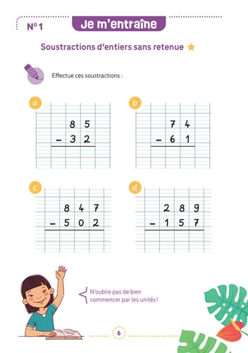 Cahier de calcul mental - soustractions posées - Dès 7 ans - (3 - 6e harmos) Appuis scolaires Dilisco - OLF (Attention new Edit en mars 2025)