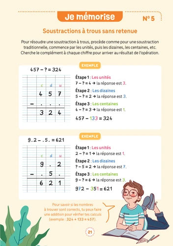 Cahier de calcul mental - soustractions posées - Dès 7 ans - (3 - 6e harmos) Appuis scolaires Dilisco - OLF (Attention new Edit en mars 2025)