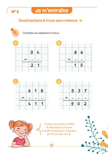 Cahier de calcul mental - soustractions posées - Dès 7 ans - (3 - 6e harmos) Appuis scolaires Dilisco - OLF (Attention new Edit en mars 2025)