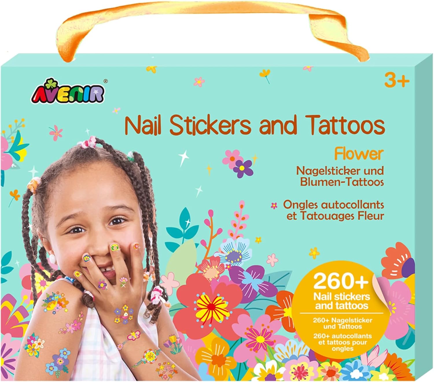Autocollant à ongles et tatouages - Fleur Jeux & loisirs créatifs Carletto