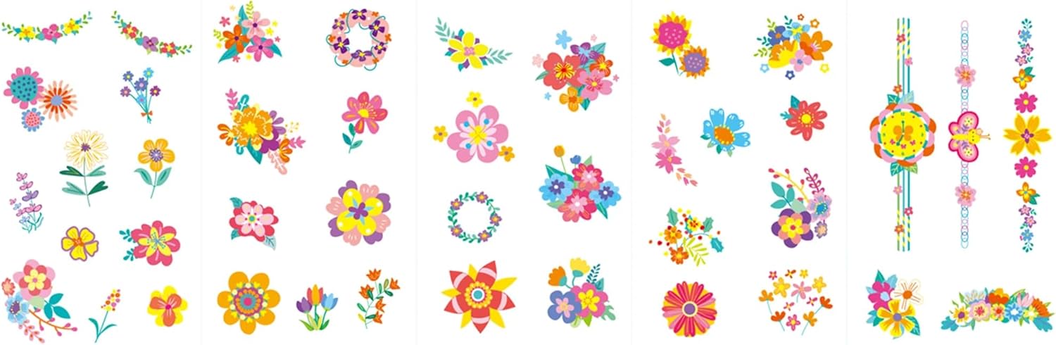 Autocollant à ongles et tatouages - Fleur Jeux & loisirs créatifs Carletto