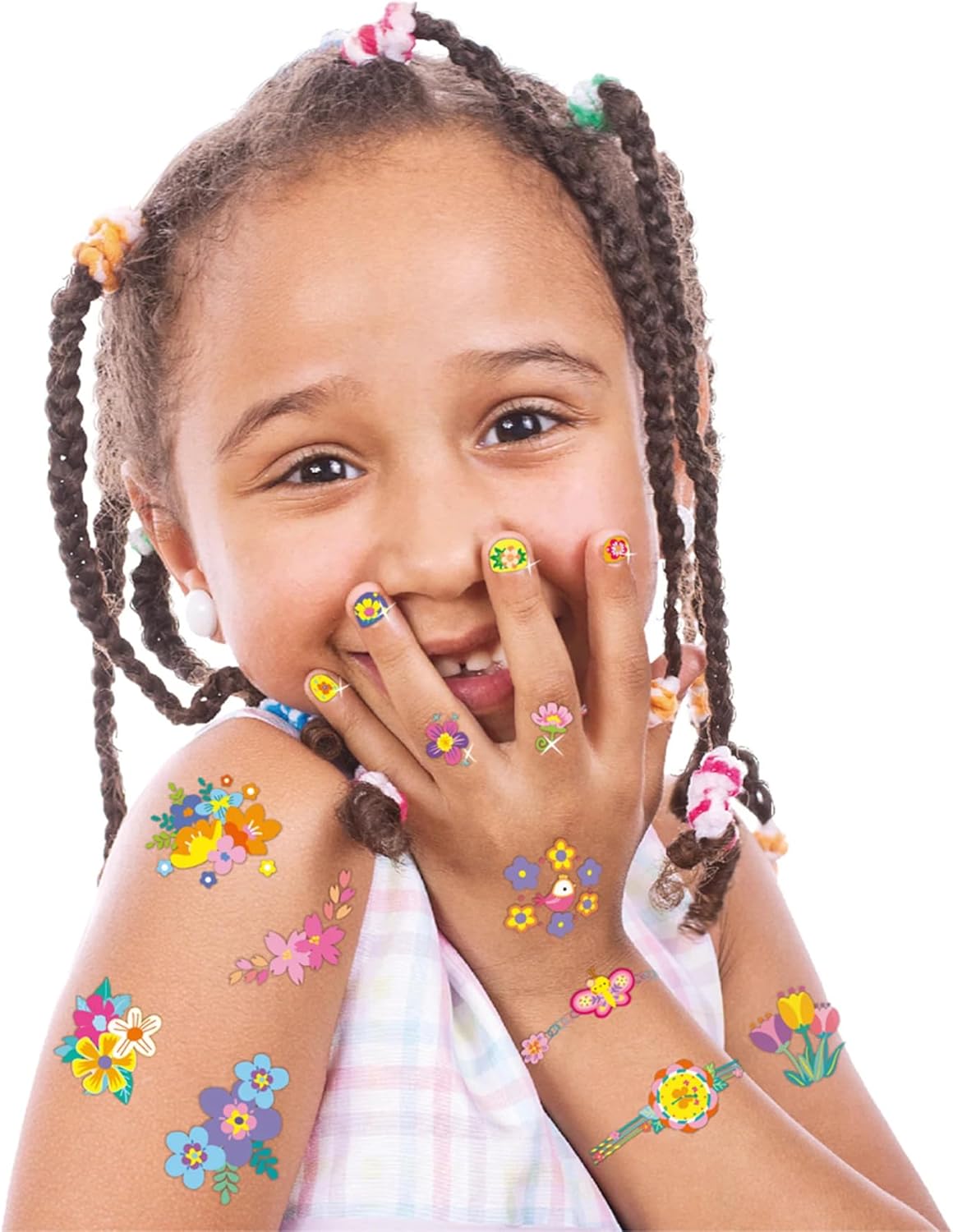 Autocollant à ongles et tatouages - Fleur Jeux & loisirs créatifs Carletto