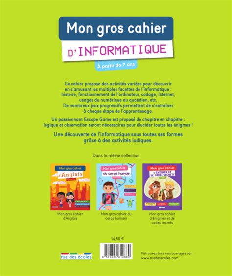 Mon gros cahier d'informatique - dès 6 ans Cahiers de jeux La Family Shop   