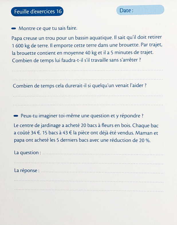 10-11 ans - Problèmes de maths - 6P-7P harmos Appuis scolaires La family shop   
