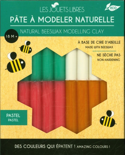 Pâte à modeler naturelle couleur pastel : à base de cire d'abeille Jeux & loisirs créatifs OLF   