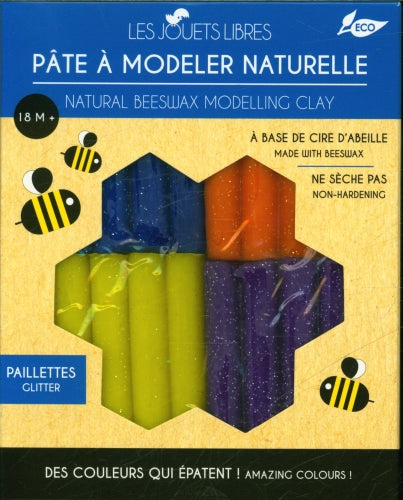 Pâte à modeler naturelle paillettes : à base de cire d'abeille Jeux & loisirs créatifs OLF   