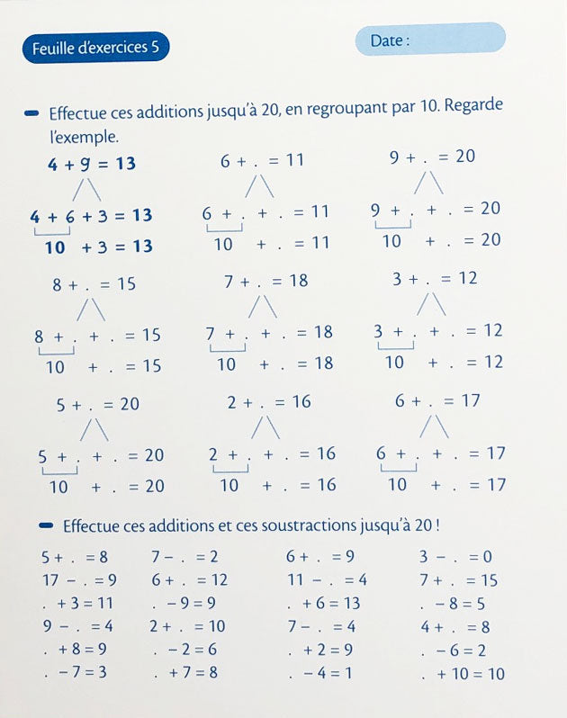 7-8 ans - Calcul 3ème et 4ème harmos Appuis scolaires La family shop   