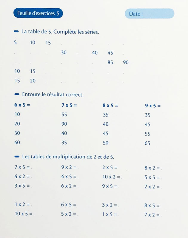 7-8 ans - Tables de multiplication et de division - 3ème-4ème harmos Appuis scolaires La family shop   