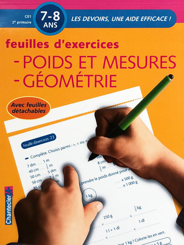 7-8 ans - Poids et mesures - géométrie - 3ème-4eme Harmos Appuis scolaires La family shop   