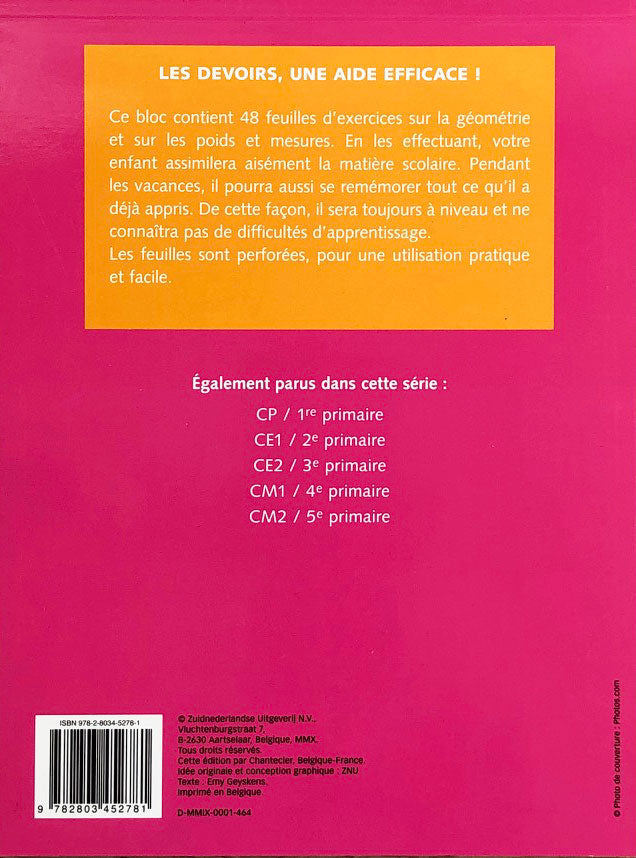 7-8 ans - Poids et mesures - géométrie - 3ème-4eme Harmos Appuis scolaires La family shop   