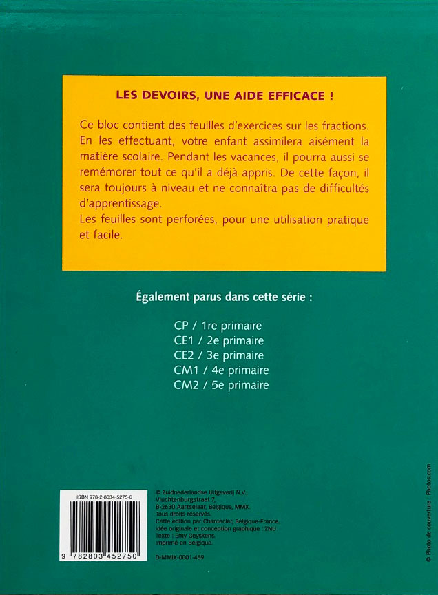 8-9 ans - Fractions - 4ème-5ème harmos Appuis scolaires La family shop   