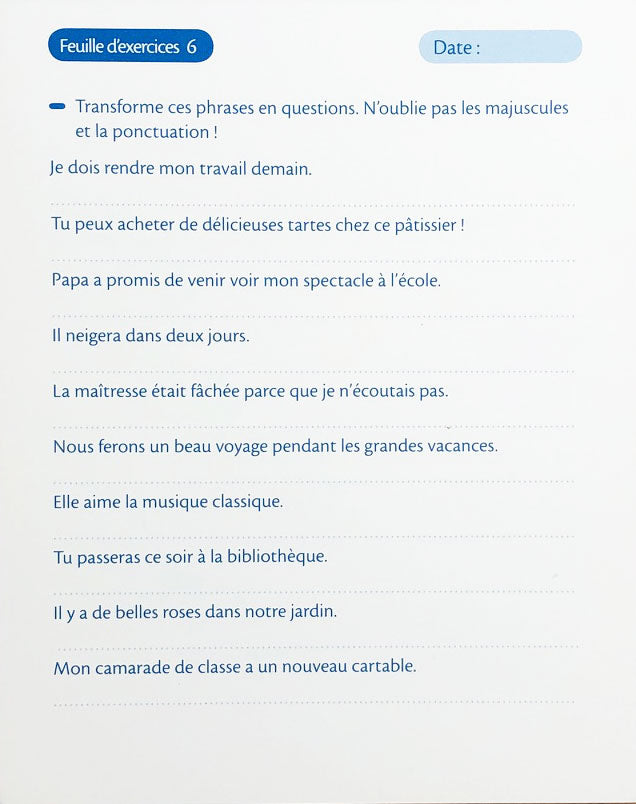 9-10 ans - Exercices de français - La phrase - Analyse et construction - 6ème - 7ème harmos Appuis scolaires La family shop   