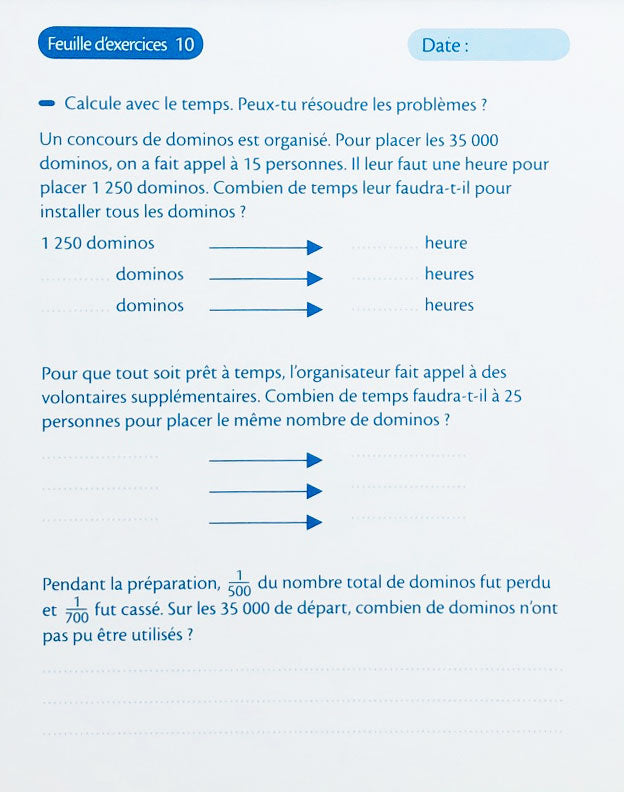 9-10 ans - Exercices Problèmes - 5ème - 6ème harmos Appuis scolaires La family shop   