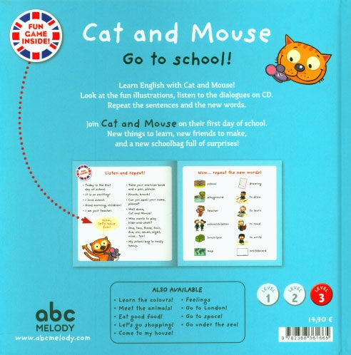 Cat And Mouse Go to school - Niveau 3. J'apprends l'Anglais avec Cat And Mouse Livres servidis   