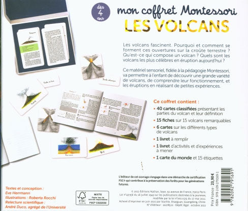Coffret : Mon coffret Montessori Les Volcans - Dès 4 ans Montessori & Steiner La family shop   