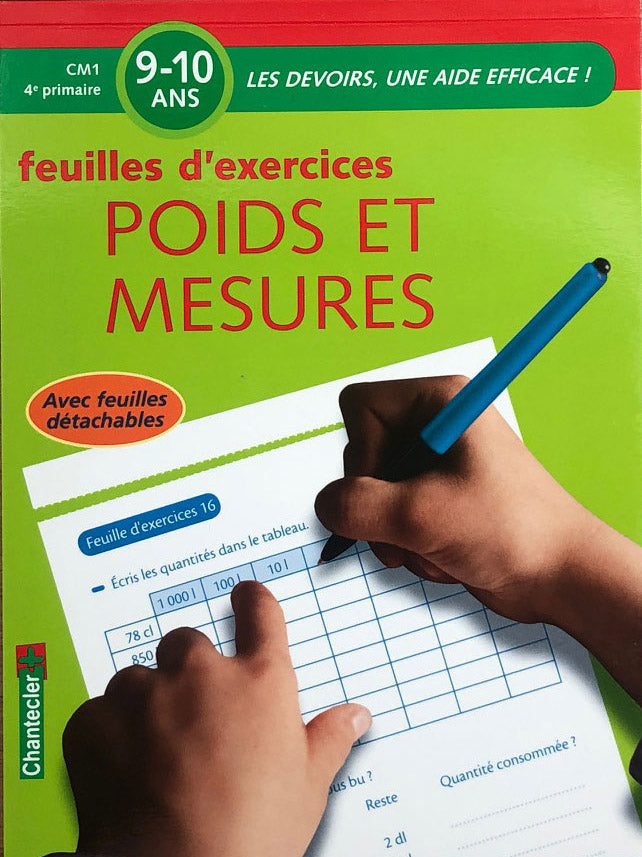 9-10 ans - Exercices calcul. Poids et mesures - 5ème - 6ème harmos Appuis scolaires La family shop   