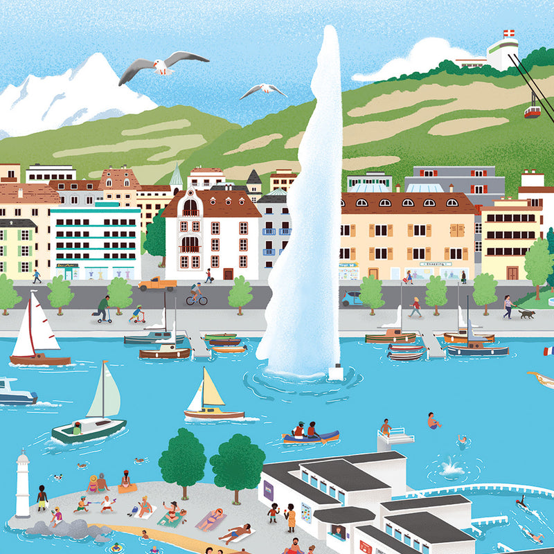 Mon puzzle Suisse. Genève - Enfant 8 ans - 240 pièces Jeux & loisirs créatifs La family shop   