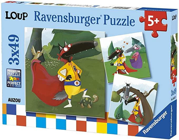 Boite de 3 Puzzles Loup de 49 pièces Jeux & loisirs créatifs La family shop   