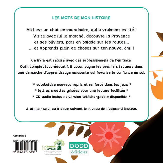 Un dimanche avec Miki, le chat extraordinaire - Livre CD pour enfants dyslexiques Dyslexie et concentration La family shop   