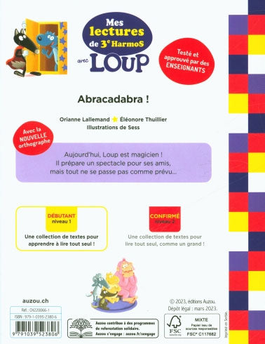 Loup en 3ème harmos : Abracadabra ! - Niveau 1 Livres La family shop   